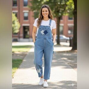 * HAIKS Blue Patchwork Women's Overalls - Size L